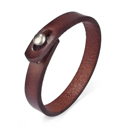Vintage Genuine Leather Wrap Bracelet Durable Punk Wristband - Smarsty