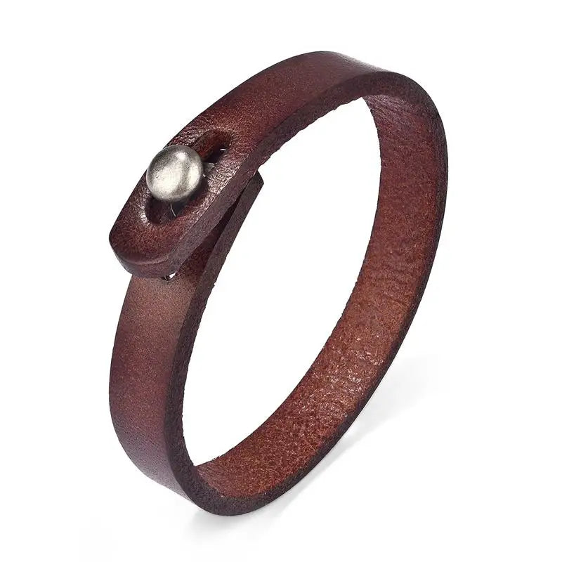 Vintage Genuine Leather Wrap Bracelet Durable Punk Wristband - Smarsty