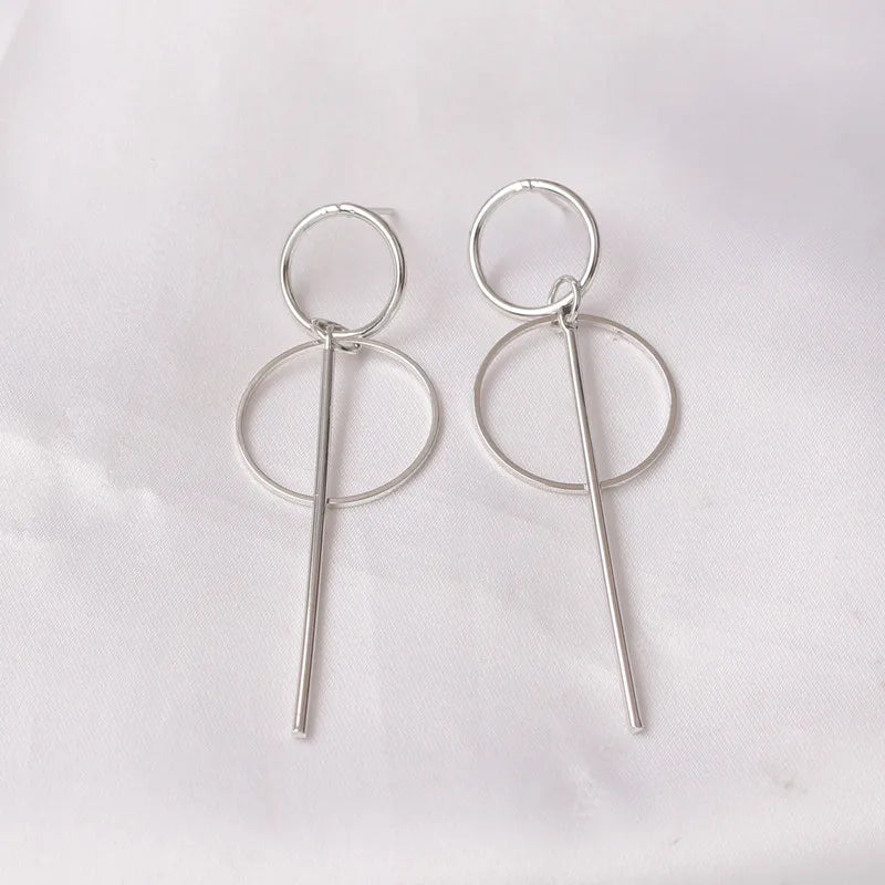 Gold Metal Drop Earrings with Irregular Heart Design for Women - Smarsty