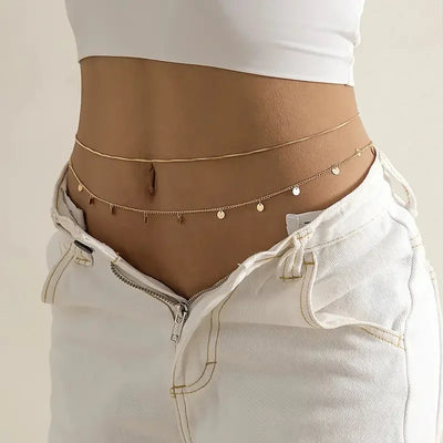 Round Coin Tassel Pendant Body Chain for Summer - Smarsty