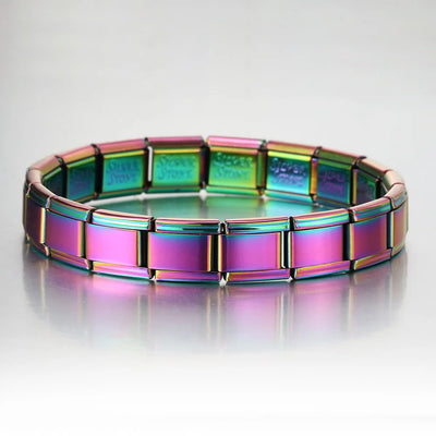 Italian 9mm Charm Link Elastic Stainless Steel Bracelet - Smarsty