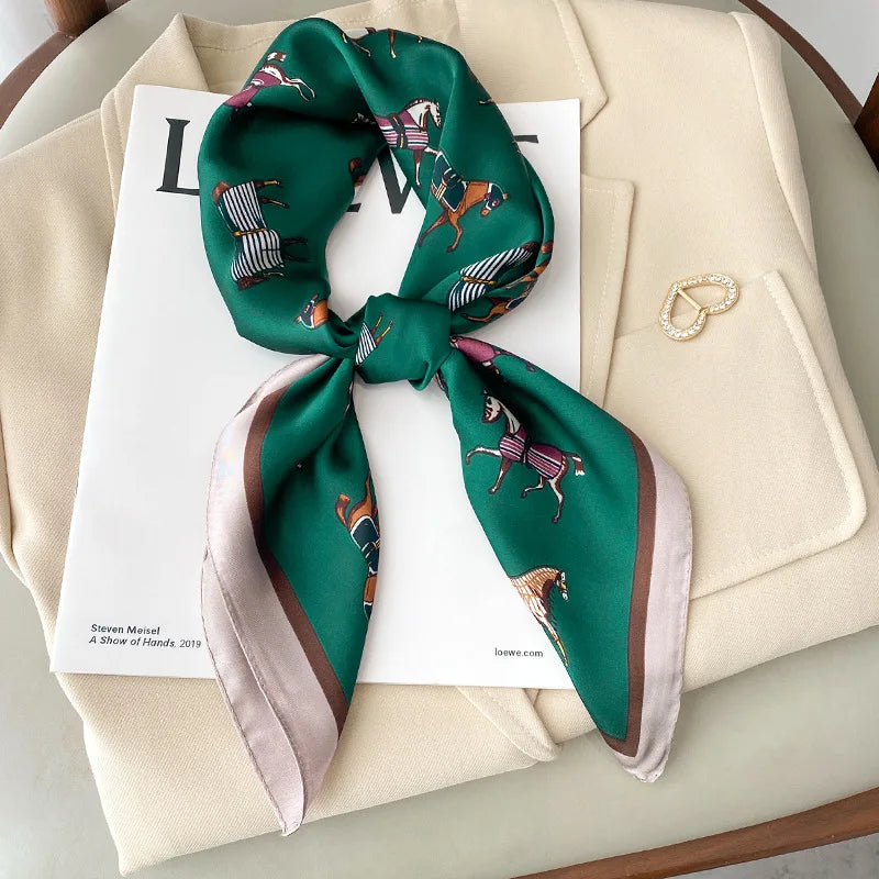 Luxury Silk Horse Print Scarf for Women - Smarsty