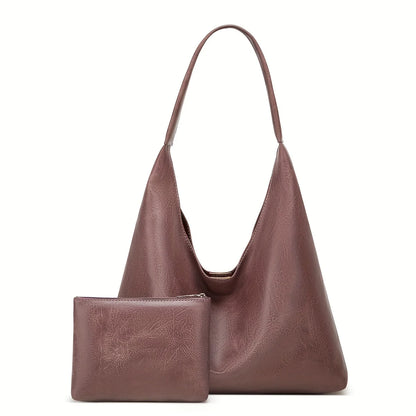 Casual PU Tote Bag For Women Large Capacity Shoulder Bag - Smarsty
