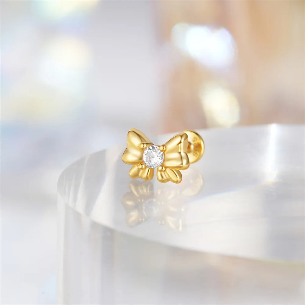 Sterling Silver Heart Zircon Stud Earrings Elegant Gift - Smarsty