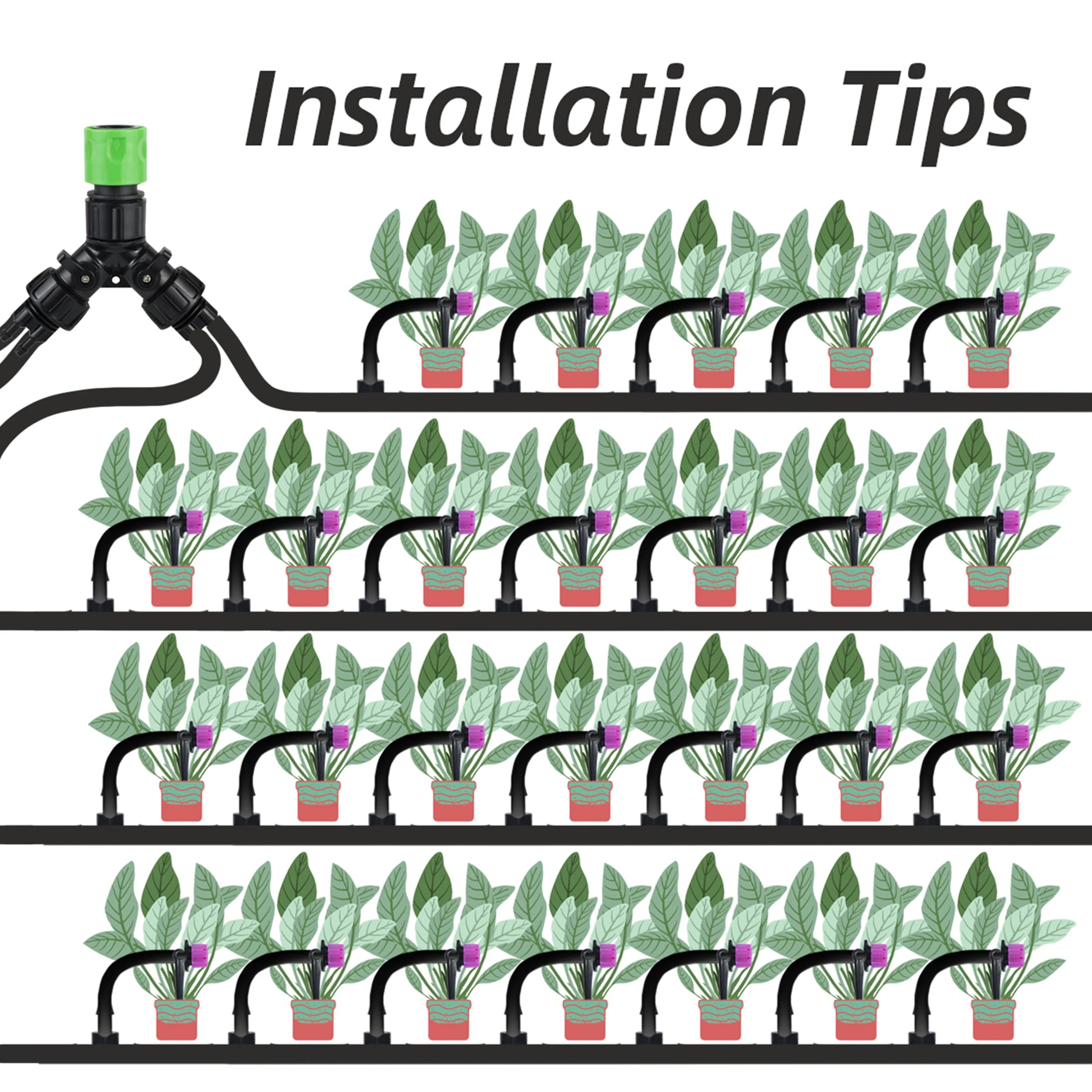KESLA 4-Way Drip Irrigation Tap Adapter for Gardens - Smarsty