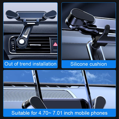 BLALION Car Phone Holder Gravity GPS Support 360 Degree Rotatable Anti Shaking Car Air Vent Mount For IPhone Pro Xiaomi Samsung - Smarsty