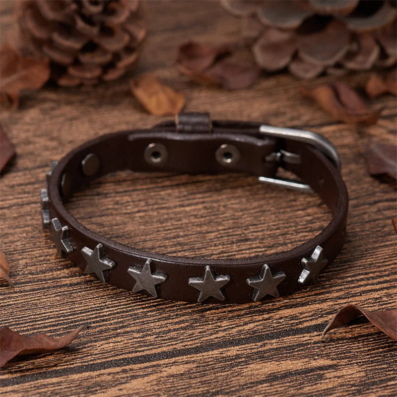 Leather Wrap Bracelet for Men and Women with Buckle Closure - Smarsty