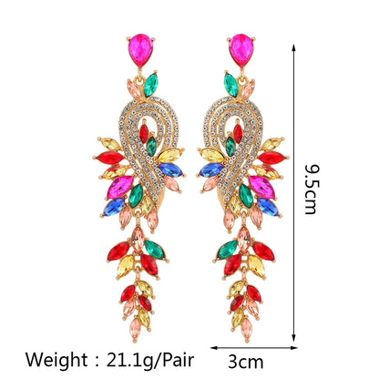 Trendy Long Tassel Leaf Earrings for Unique Holiday Style - Smarsty
