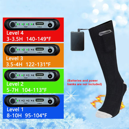 Electric Heating Socks 3 Mode Rechargeable Anti-Cold Thermal Heated Foot Warmer For Outdoor Camping Ski Sport Winter(no battery)