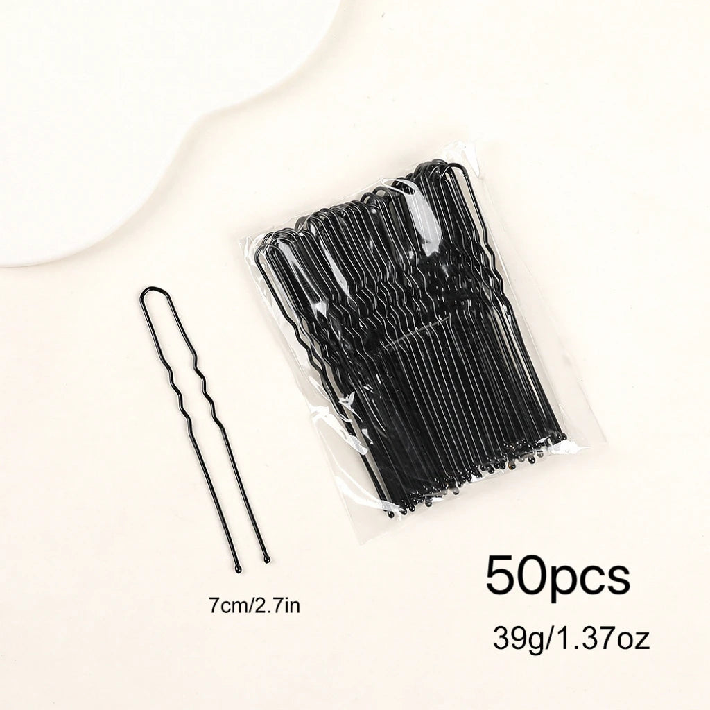 100Pc Bobby Pins Black Secure Hold Salon Hair Kit Set - Smarsty
