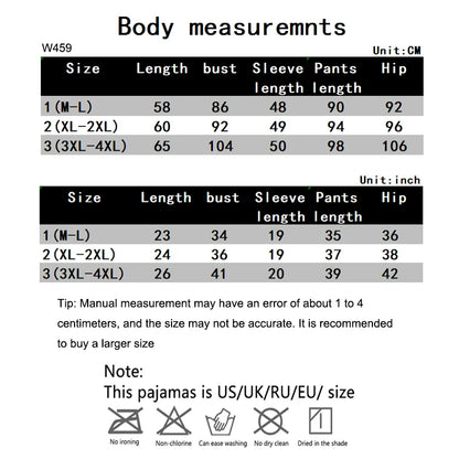 2PCS/Set Women Big Size with Chest Pads Pajamas Spring Autumn and Winter Long-Sleeved Headset Loose Homewear Can Be Worn Outside - Smarsty