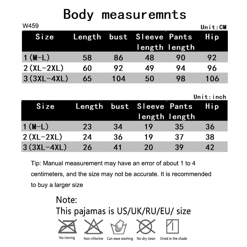 2PCS/Set Women Big Size with Chest Pads Pajamas Spring Autumn and Winter Long-Sleeved Headset Loose Homewear Can Be Worn Outside - Smarsty