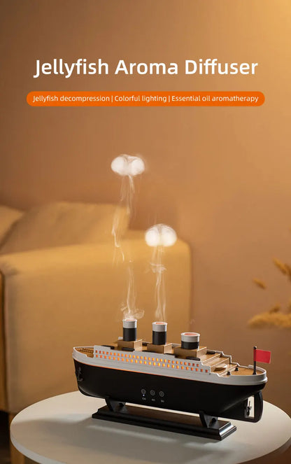 Ship Train Shape Ultrasonic Humidifier With Colorful Lights - Smarsty