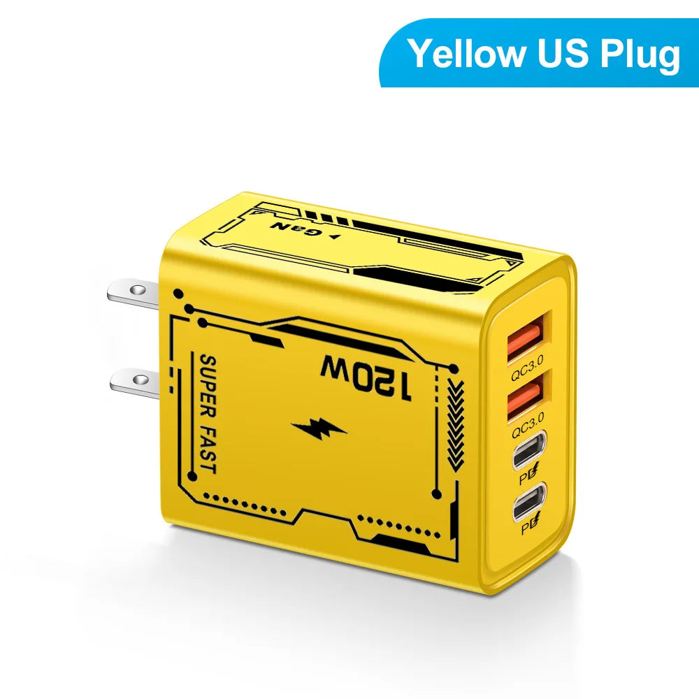 High Power 120W PD USB C Wall Charger Fastest Charge - Smarsty