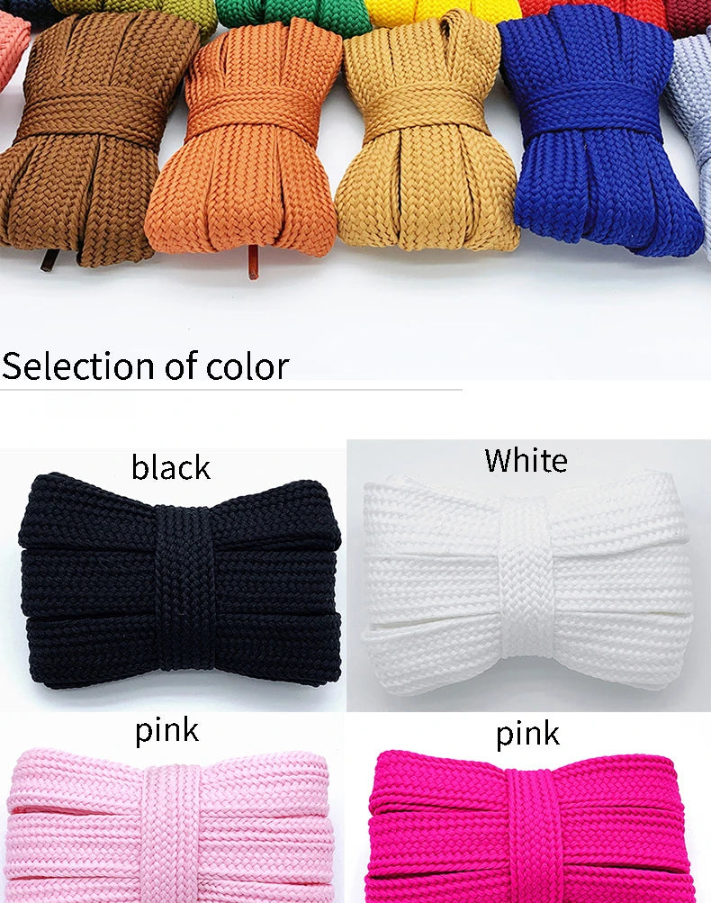 2cm Wider Flat Shoelaces New Casual Sneakers Laces for Shoes Fashion Rope Shoelace 100/120/140/160CM Shoes Accessories 1Pair