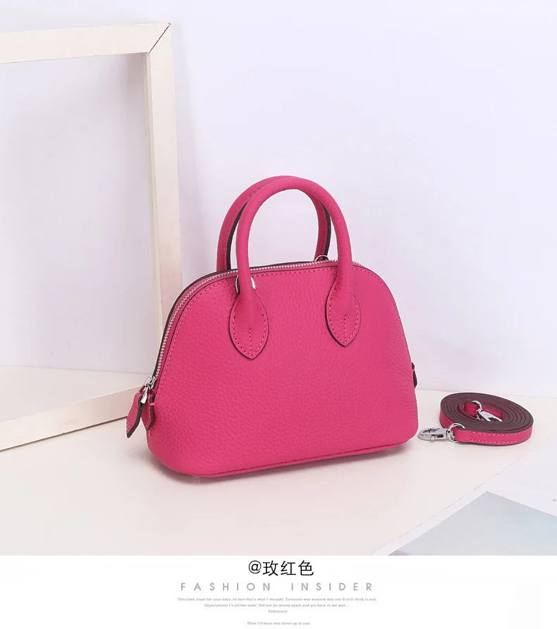 Cow Leather Shell Bag Crossbody Women Messenger Style - Smarsty