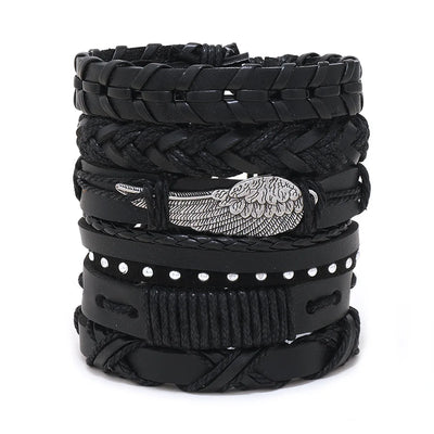 Viking Leather Bracelet For Men Adjustable Skull Design - Smarsty