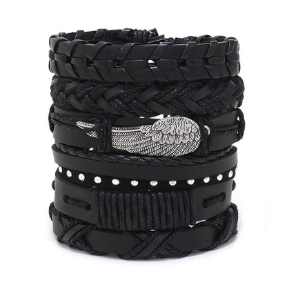 Viking Leather Bracelet For Men Adjustable Skull Design - Smarsty