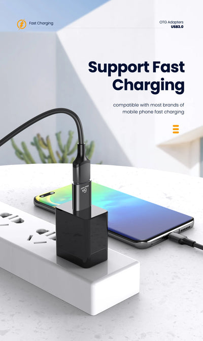 10A OTG USB 3.0 To Type C Adapter USB Female To Type c Male Fast Charging adadpter OTG USB C For Xiaomi Samsung Laptop PC - Smarsty