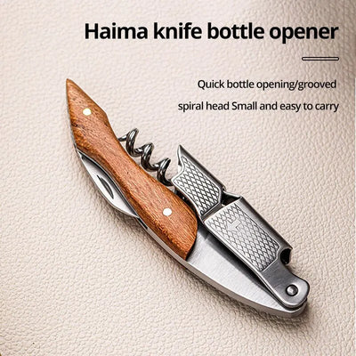 Stainless Steel Wine Corkscrew With Wood Handle - Smarsty