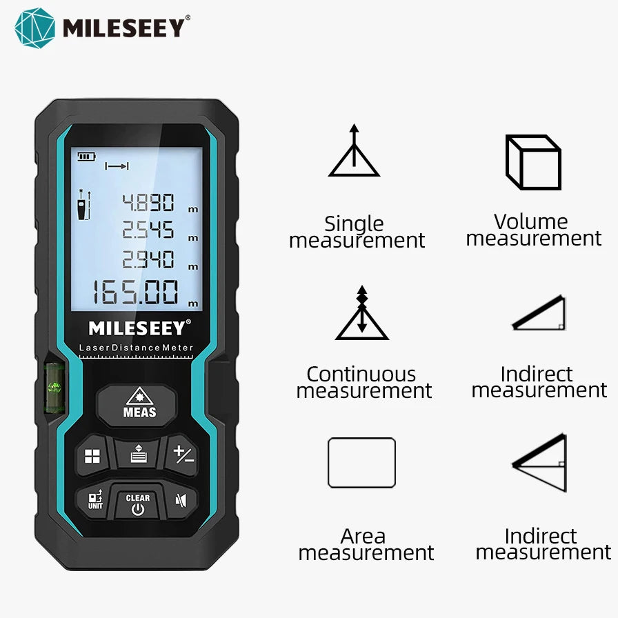 MILESEEY S6 Laser Tape Measure Accurate Distance Measuring Tool - Smarsty
