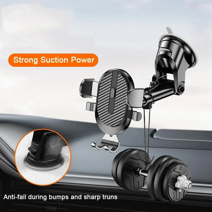 Car Phone Holder Gravity Clamp With Dashboard Sucker Mount - Smarsty