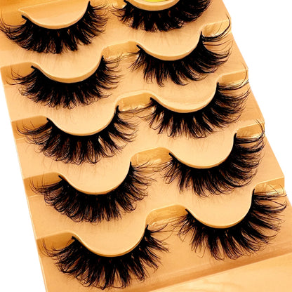 3D Natural Cat Eye False Eyelashes Fluffy Soft 5 Pairs - Smarsty
