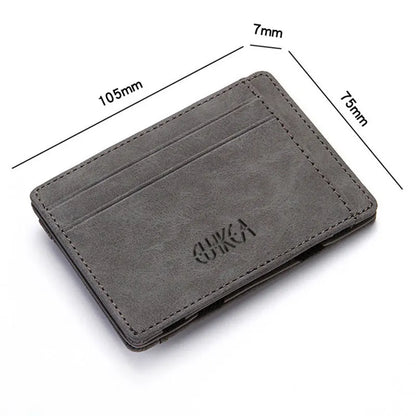 Mini Men Card Holder Wallets Zipper Coin Pocket Slim Magic Male Wallet Quality PU Leather Credit Bank Card Case Small Men Purses - Smarsty