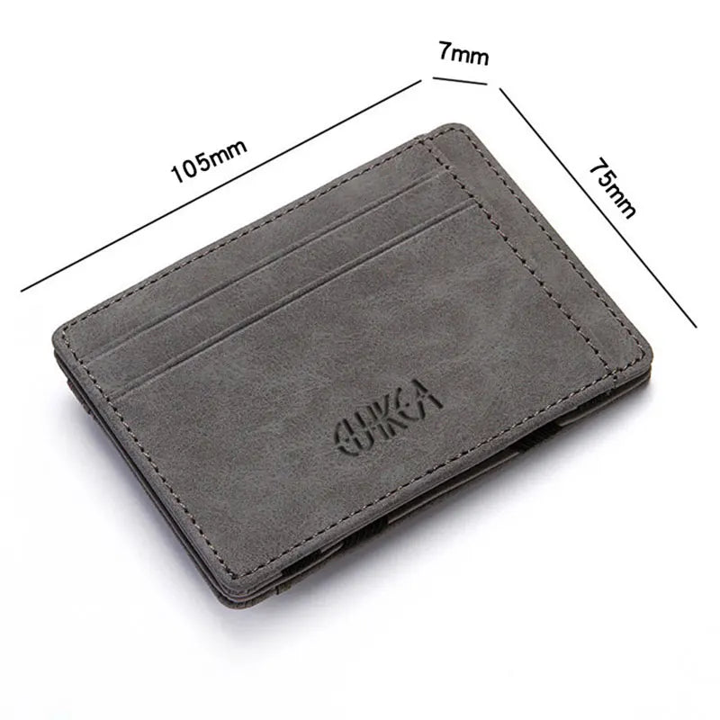 Mini Men Card Holder Wallets Zipper Coin Pocket Slim Magic Male Wallet Quality PU Leather Credit Bank Card Case Small Men Purses - Smarsty