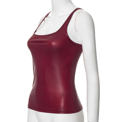 Solid Tank Top Women Edgy Clothes Y2k Accessories Sleeveless Ropa De Mujer Square Collar Camison Verano Korean Fashion Clothing - Smarsty