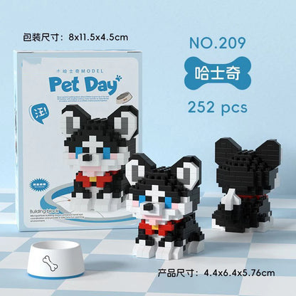 Animal Small Particle Dog Cat  Mini Building Blocks DIY Assembly Brick Sets Educational Toys for Kid 10 To 12 Year Birthday Gift