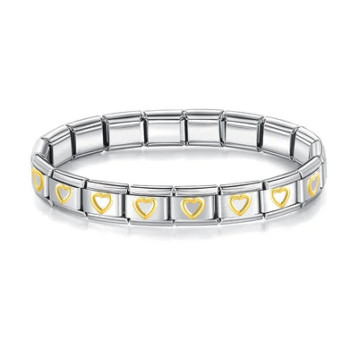 Womens Stainless Steel Charm Bracelet Elastic Fashion Bangle - Smarsty