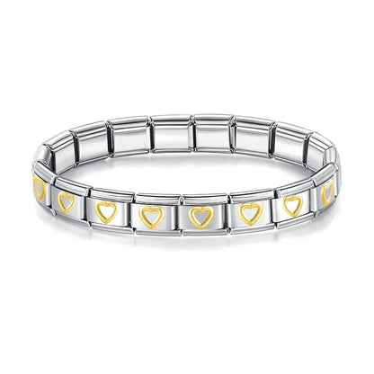 Womens Stainless Steel Charm Bracelet Elastic Fashion Bangle - Smarsty
