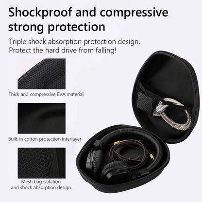 Hard EVA Headphone Carrying Case with Hook - Smarsty