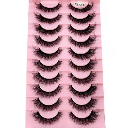 10 Pairs Handmade Faux Mink Eyelashes for Natural Look - Smarsty