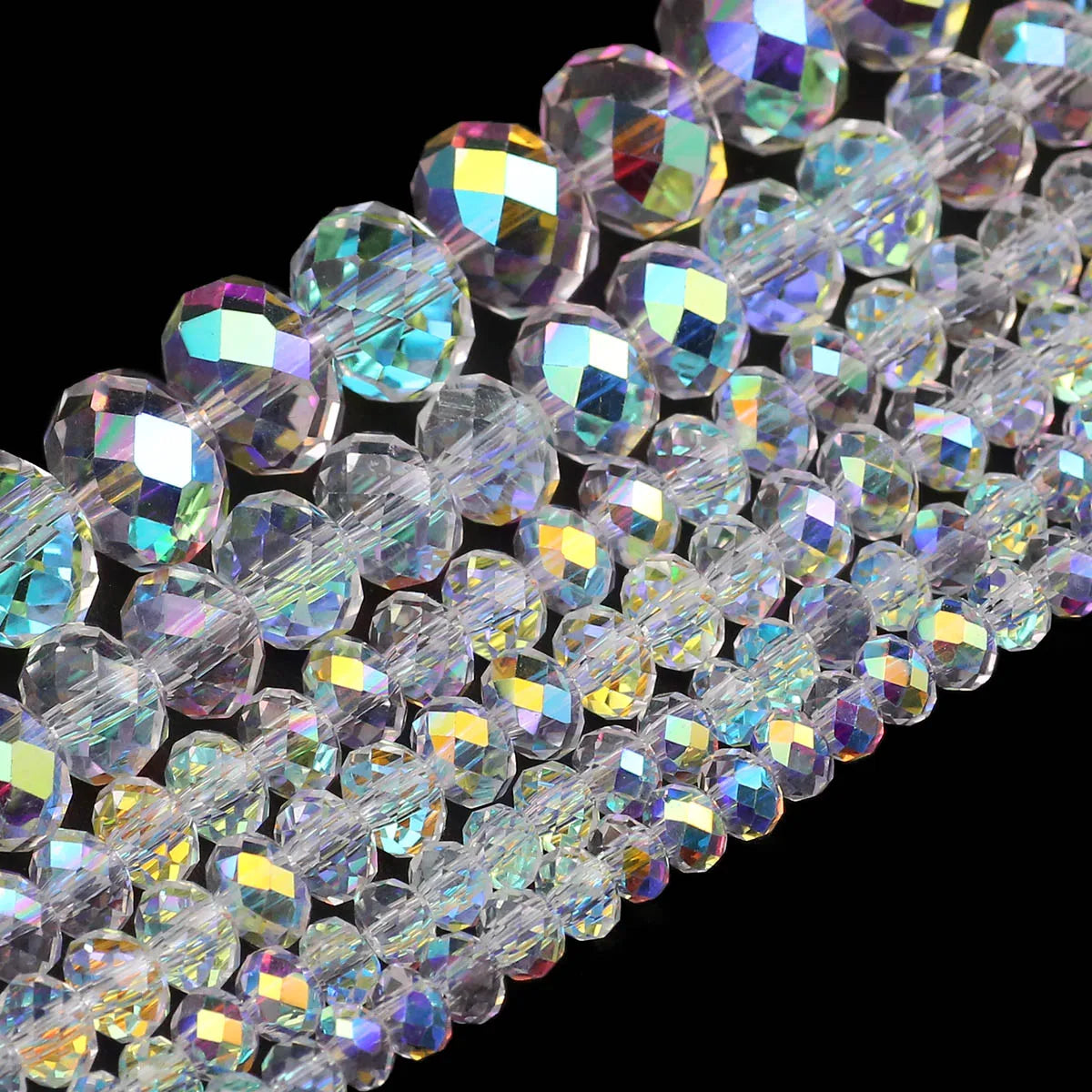 Austrian Crystal Beads Transparent AB Finish Various Sizes - Smarsty