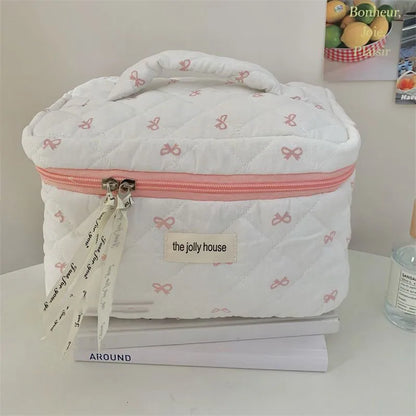 Cherry Print Makeup Bag Cosmetic Tote Organizer For Travel - Smarsty