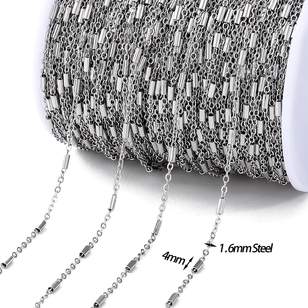No Fade 2M Gold Stainless Steel Beaded Chain Durable - Smarsty