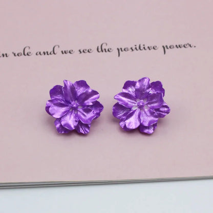 Large White Camellia Resin Stud Earrings Bridal Gift - Smarsty