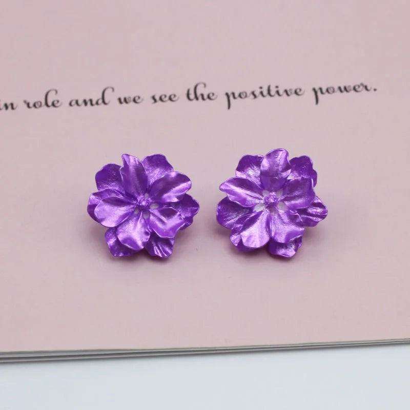 Large White Camellia Resin Stud Earrings Bridal Gift - Smarsty