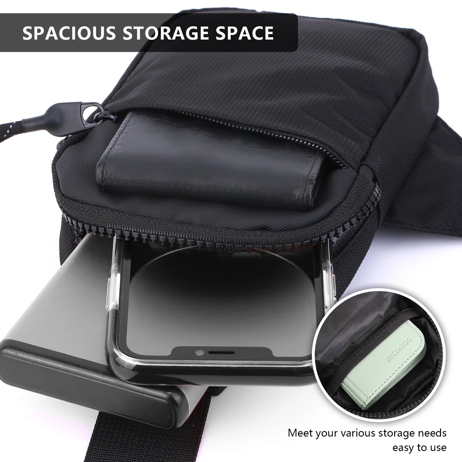 Mini Nylon Crossbody Bag For Men Unisex Lightweight Satchel - Smarsty