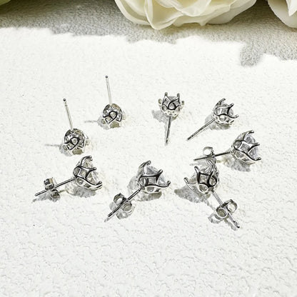 Moissanite Stud Earrings Sterling Silver VVS D Sparkle - Smarsty