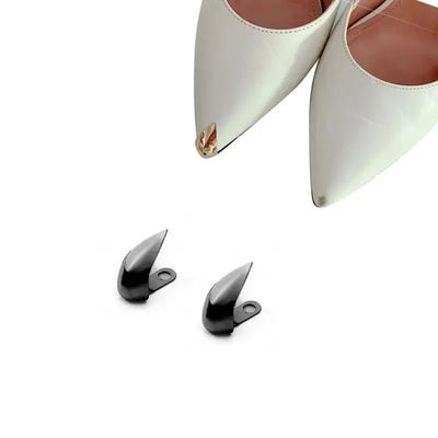 Women High Heel Metal Toe Cap Wear and Tear Concealer Anti-kicking Leather Shoes Point Protector Flat Shoe Tips Cap Accessorices - Smarsty