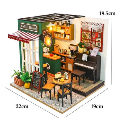 DIY Miniature Dollhouse Kits Hourly Light Studio House Sea Villa Wooden Doll House With Furniture Building Kids Toys Xmas Gifts by Smarsty