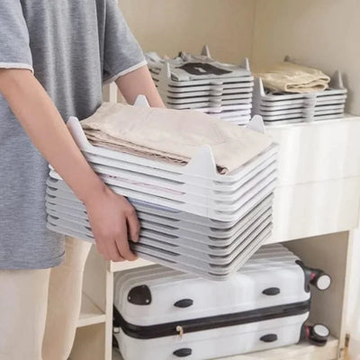 20PCS Shirt Storage Board Stackable T-shirt Organizer Folding Clothes Board Multifunctional Portable Clothes Storage with Handle by Smarsty