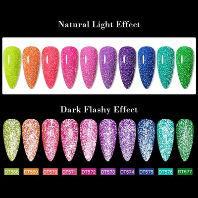 Pink Fluorescent Reflective Gel Nail Polish for Stunning Manicures - Smarsty