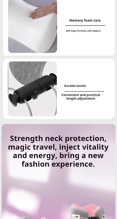 Memory Foam U-Shaped Travel Pillow for Neck Support - Smarsty