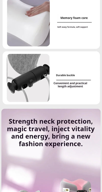 Memory Foam U-Shaped Travel Pillow for Neck Support - Smarsty