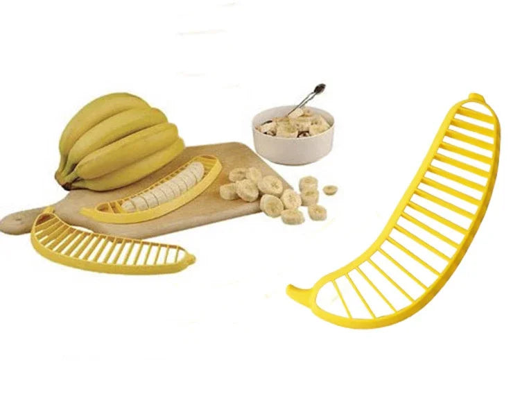 Eco-friendly Banana Slicer Cutter:Premium Plastic Kitchen Tool for Fruits&Vegetables-Ideal for Slicing, Cutting Cucumbers & More
