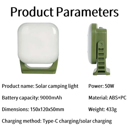 MOSLIGHTING Solar Chargin Tent Strong Light with Magnet Zoom Portable Torch Camping lantern Work Maintenance Lighting 80W LED